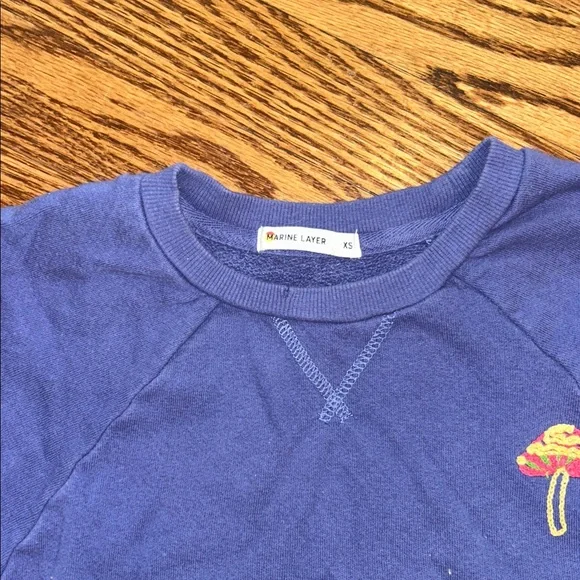 Marine Layer Distressed Sweatshirt with Embroidered Designs - Picture 3 of 6